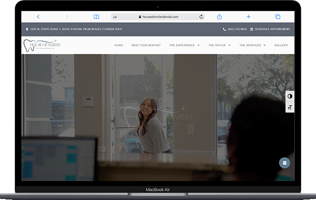 House of Smiles — WordPress site with appointment booking for a Florida dental practice.